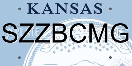 SZZBCMG Kansas License Plate