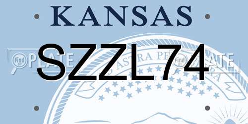 SZZL74 Kansas License Plate