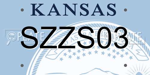 SZZS03 Kansas License Plate