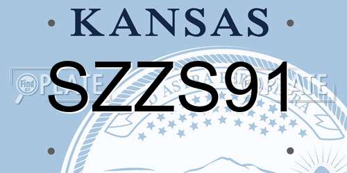 SZZS91 Kansas License Plate