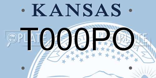 T000PO Kansas License Plate