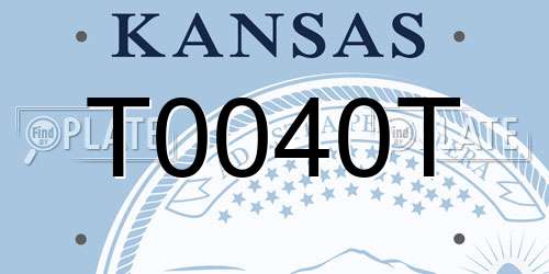 T0040T Kansas License Plate