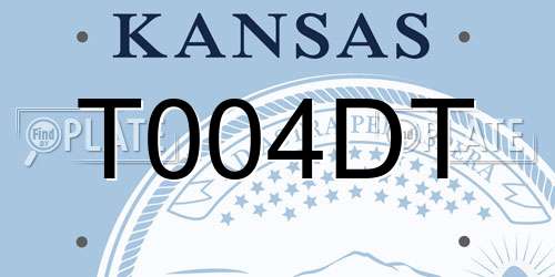 T004DT Kansas License Plate