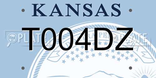 T004DZ Kansas License Plate