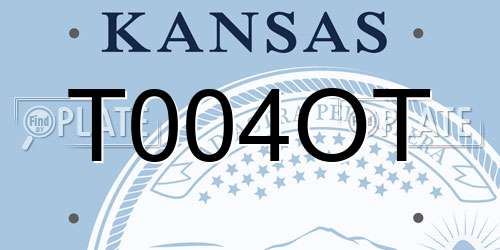 T004OT Kansas License Plate