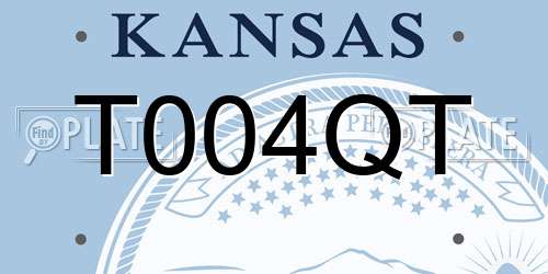 T004QT Kansas License Plate