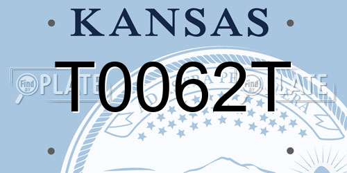 T0062T Kansas License Plate