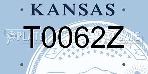 T0062Z Kansas License Plate