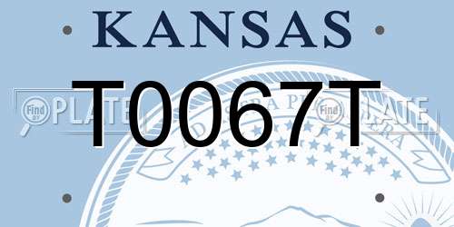 T0067T Kansas License Plate