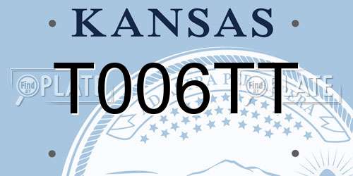 T006TT Kansas License Plate