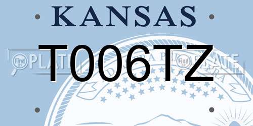 T006TZ Kansas License Plate