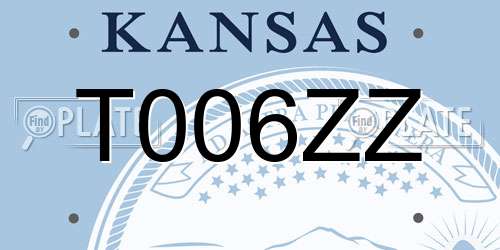 T006ZZ Kansas License Plate