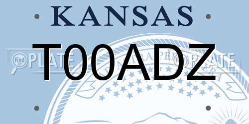 T00ADZ Kansas License Plate