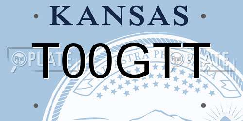T00GTT Kansas License Plate