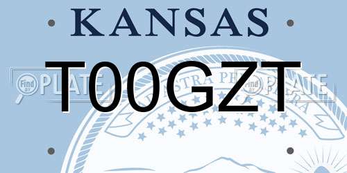 T00GZT Kansas License Plate