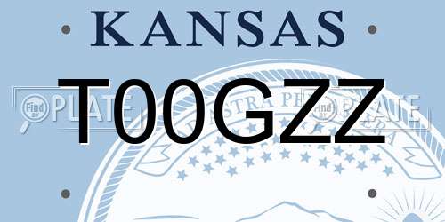 T00GZZ Kansas License Plate