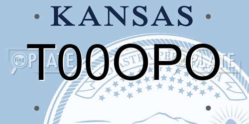T00OPO Kansas License Plate