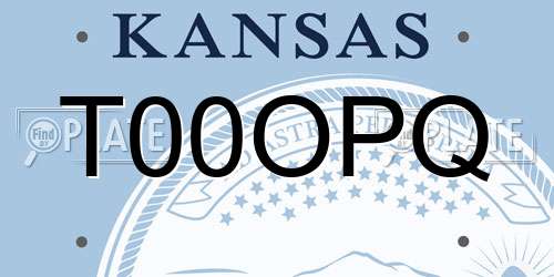 T00OPQ Kansas License Plate
