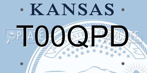 T00QPD Kansas License Plate