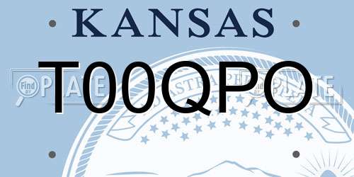 T00QPO Kansas License Plate