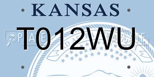 T012WU Kansas License Plate