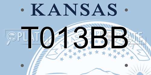 T013BB Kansas License Plate