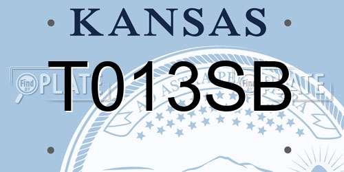 T013SB Kansas License Plate