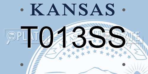 T013SS Kansas License Plate