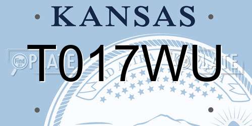 T017WU Kansas License Plate