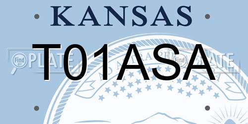 T01ASA Kansas License Plate