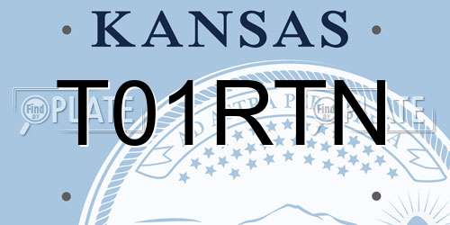 T01RTN Kansas License Plate