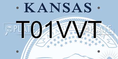 T01VVT Kansas License Plate