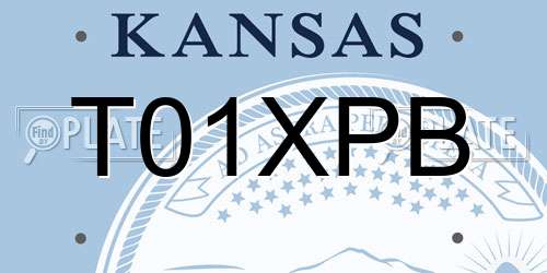 T01XPB Kansas License Plate