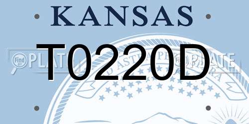 T0220D Kansas License Plate