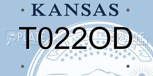 T022OD Kansas License Plate