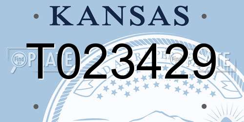 T023429 Kansas License Plate