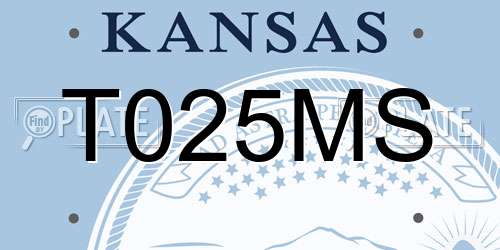 T025MS Kansas License Plate