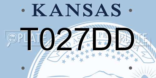 T027DD Kansas License Plate