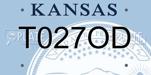 T027OD Kansas License Plate