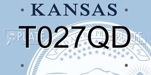 T027QD Kansas License Plate