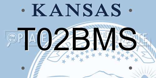 T02BMS Kansas License Plate