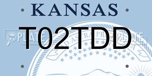 T02TDD Kansas License Plate