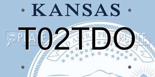 T02TDO Kansas License Plate