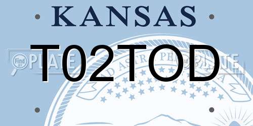 T02TOD Kansas License Plate