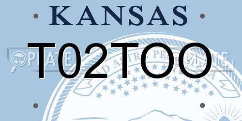 T02TOO Kansas License Plate