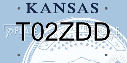 T02ZDD Kansas License Plate