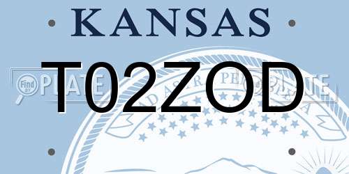 T02ZOD Kansas License Plate