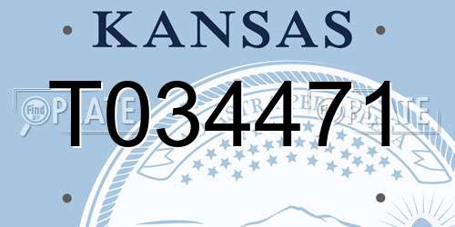 T034471 Kansas License Plate