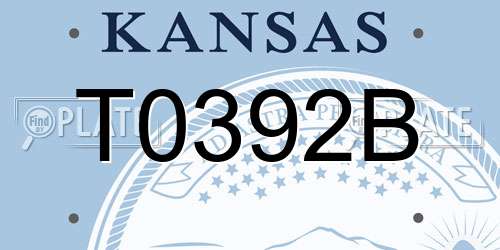 T0392B Kansas License Plate