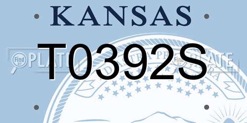 T0392S Kansas License Plate